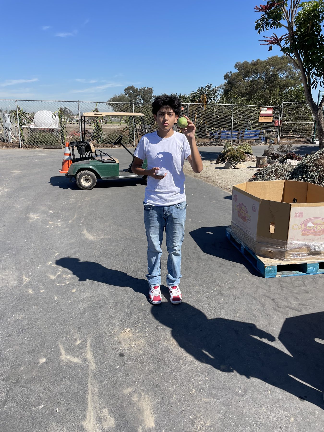 Students working at The Giving Farm