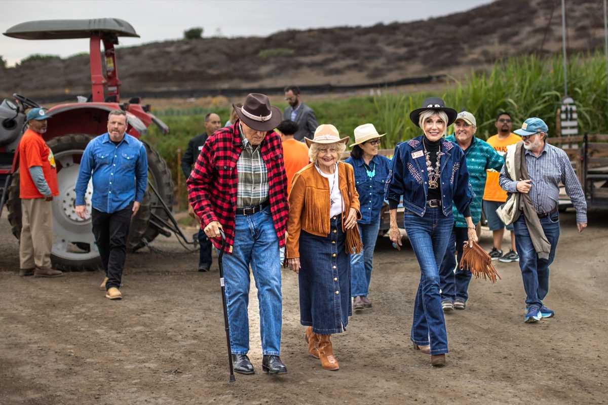 Guests arriving at Tanaka Farms for the Harvest Moon dinner