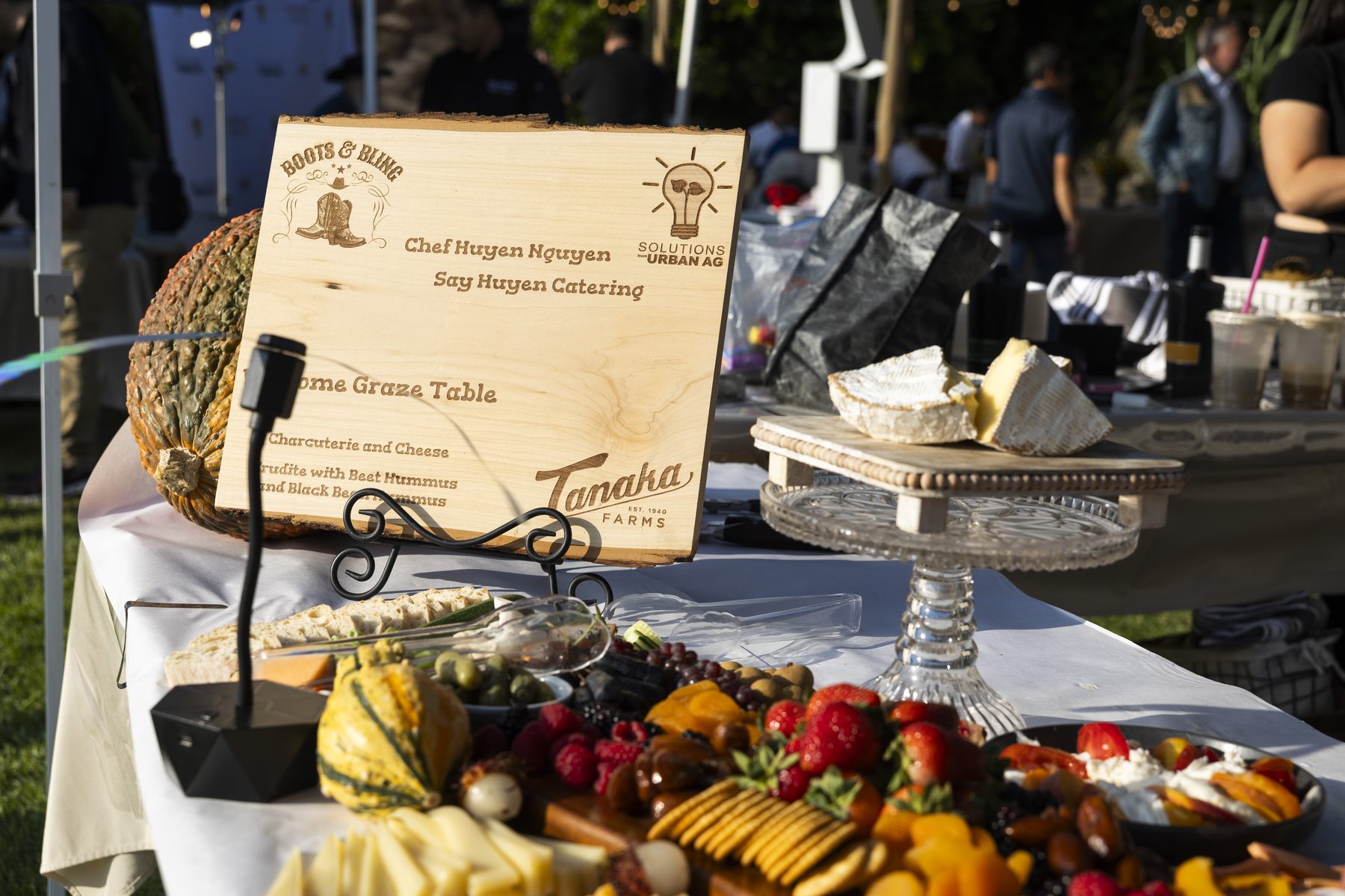 A grazing table of charcuterie and harvest produce at Harvest Moon